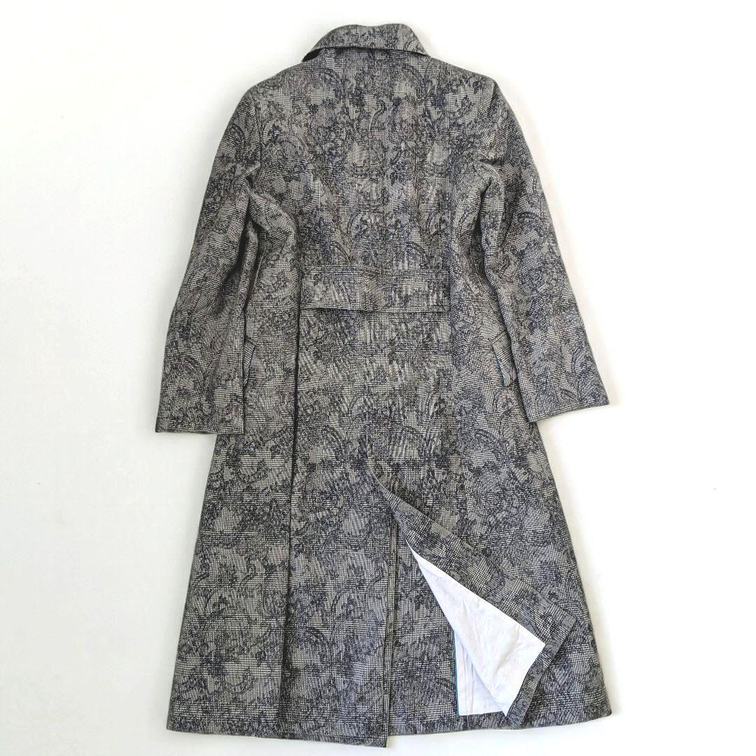 Lois CRAYON ウール100% グレンチェック ロングコート M