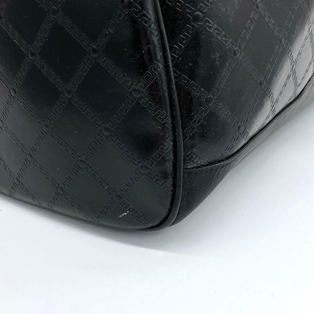 【VERSACE】 2wayバッグ　旅行鞄　サンバースト　レザー　ブラック