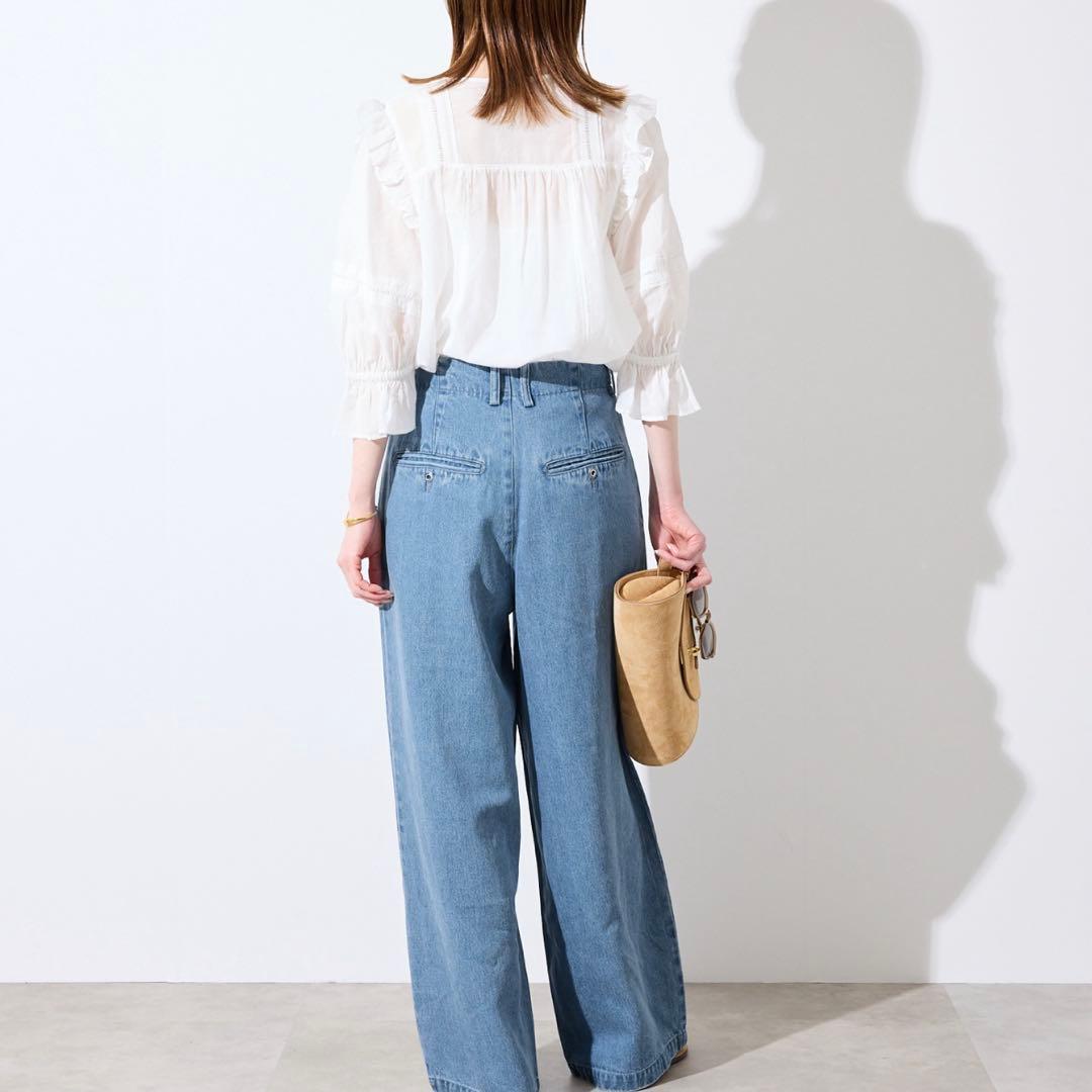 SLOBE IENA LEDENIM TUCK TROUSERデニム