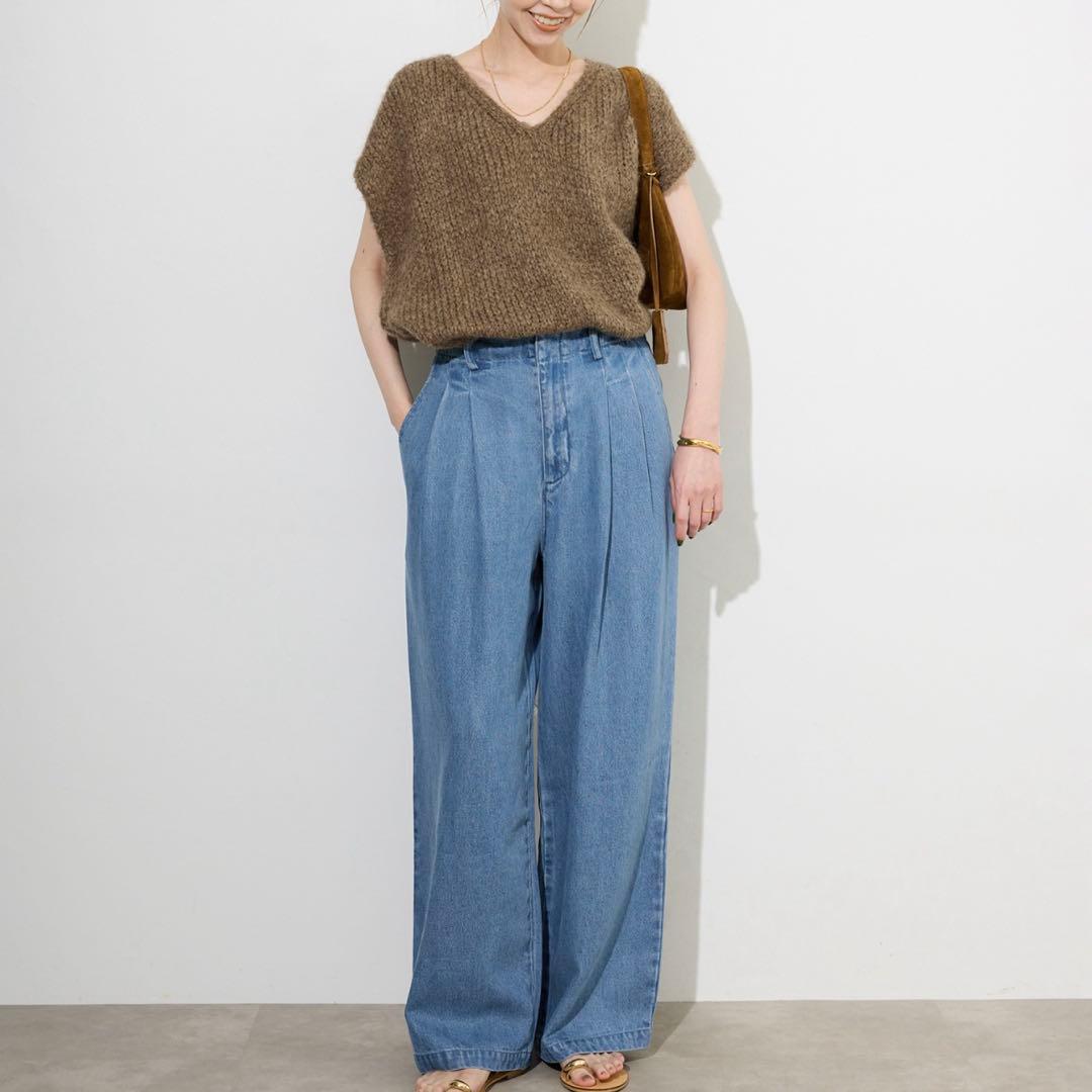 SLOBE IENA LEDENIM TUCK TROUSERデニム