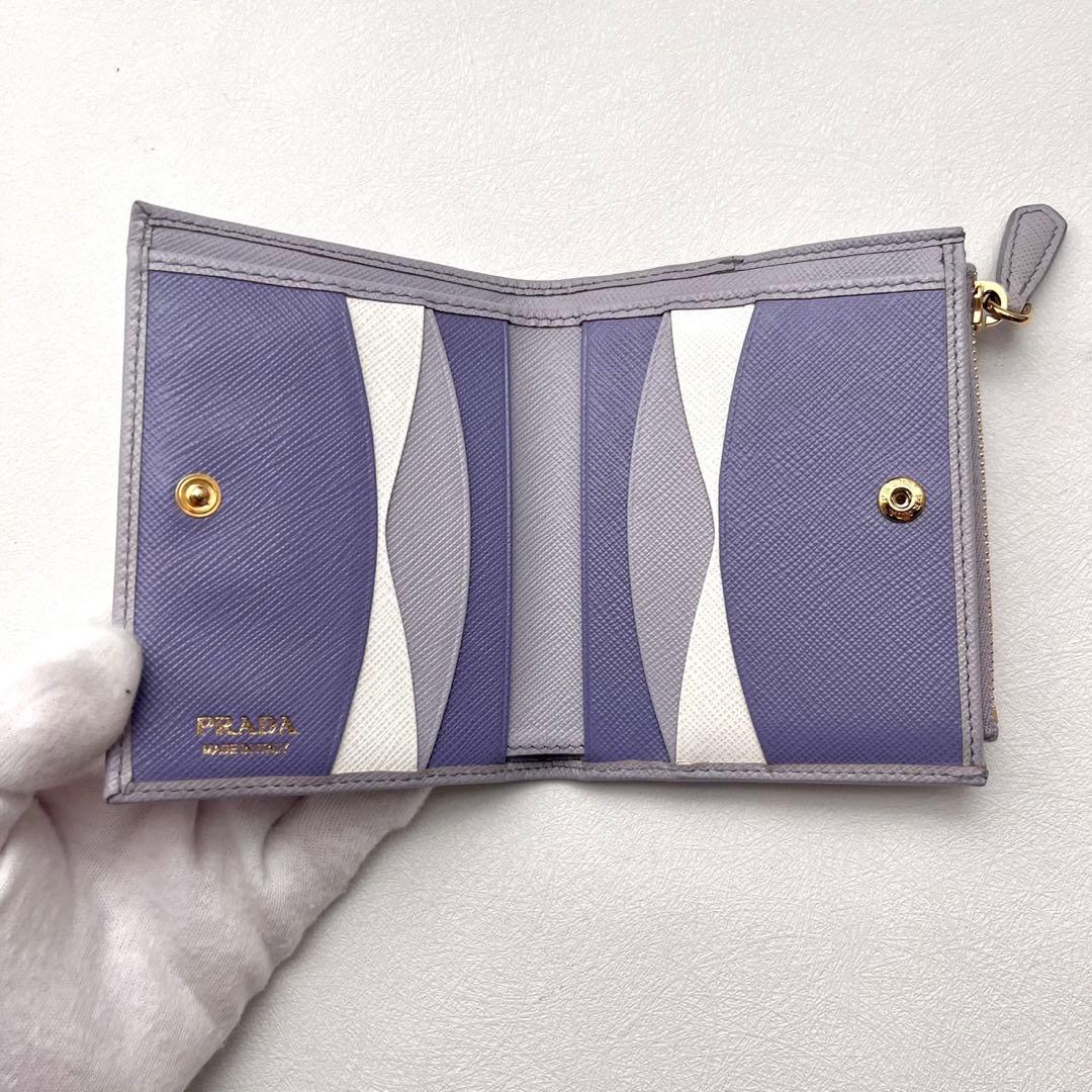 PRADA プラダ サフィアーノ マルチカラー 2つ折り財布　極美品0314-②