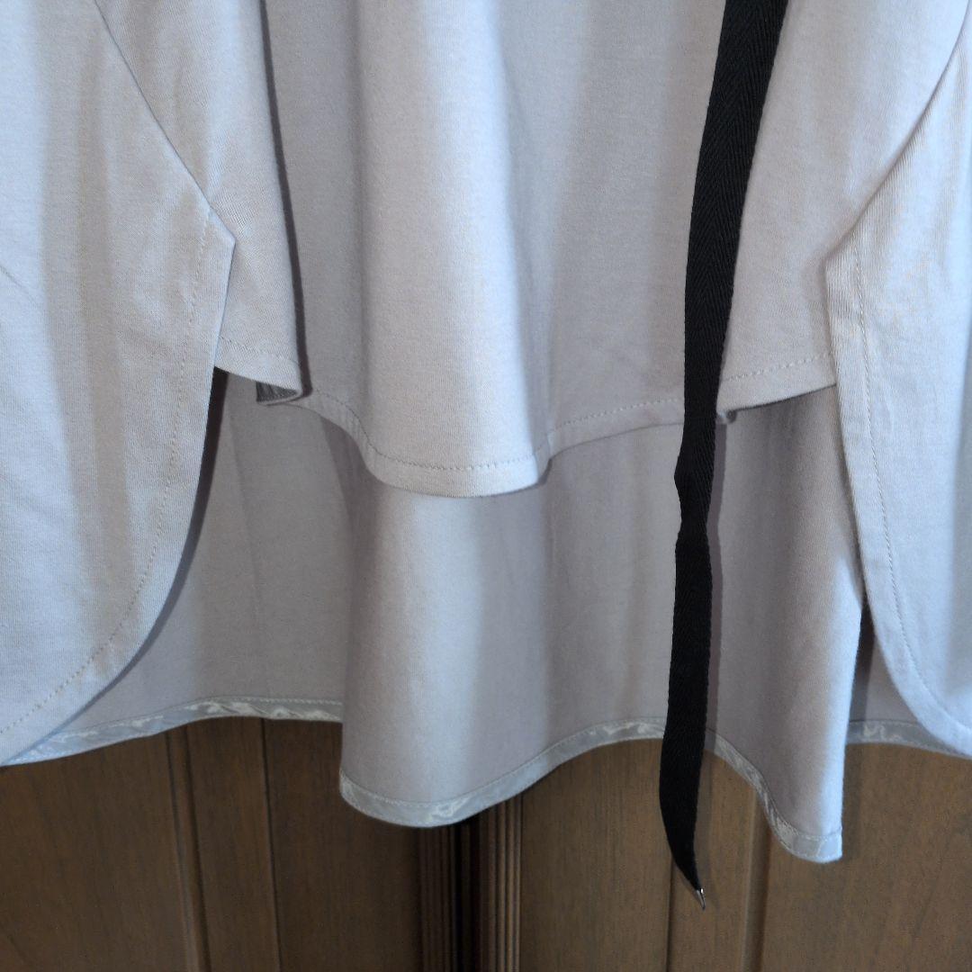 【PRIDE】ライトグレー 長袖 Tシャツ 抽象線画