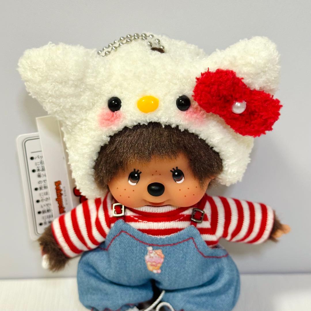 新品 モンチッチ キーチェーン 女の子 SSサイズ お洋服セット付き