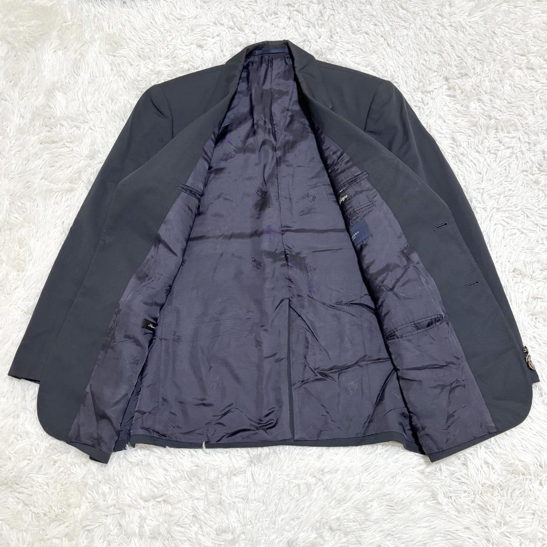 BURBERRY テーラードジャケット 50 L ネイビー ロゴボタン