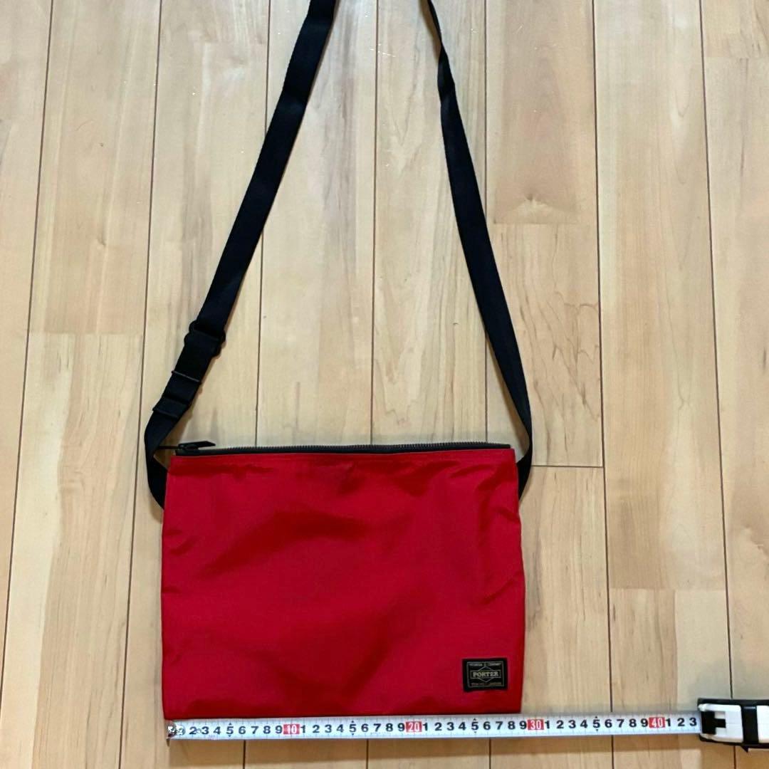 【極美品】PORTER ポーター サコッシュ ショルダーバッグ レッド 日本製