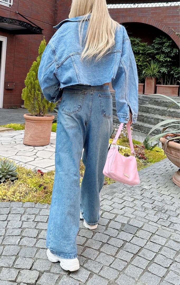 ミラーナイン　Pleats wide denim