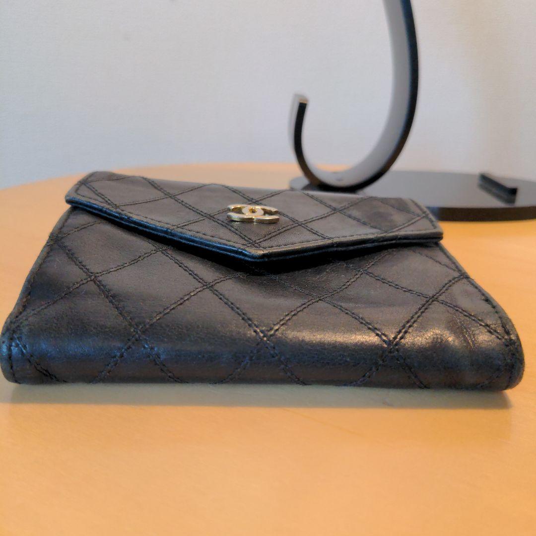 CHANEL ビコローレ ラムスキン 二つ折り財布 Wホック