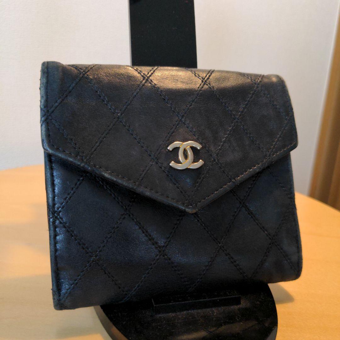 CHANEL ビコローレ ラムスキン 二つ折り財布 Wホック