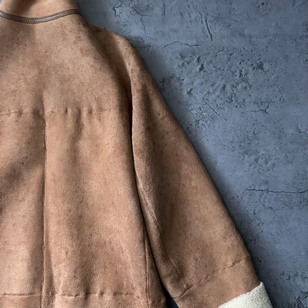 希少本革 MAXMARA リアル ムートンコート ボア キャメル スタンドカラー