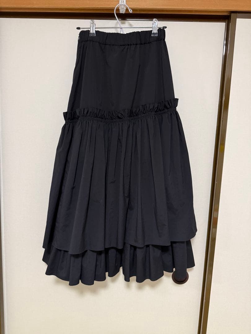 極美品★ユナイテッドアローズ タフタ フリルスカート 黒 38 完売品