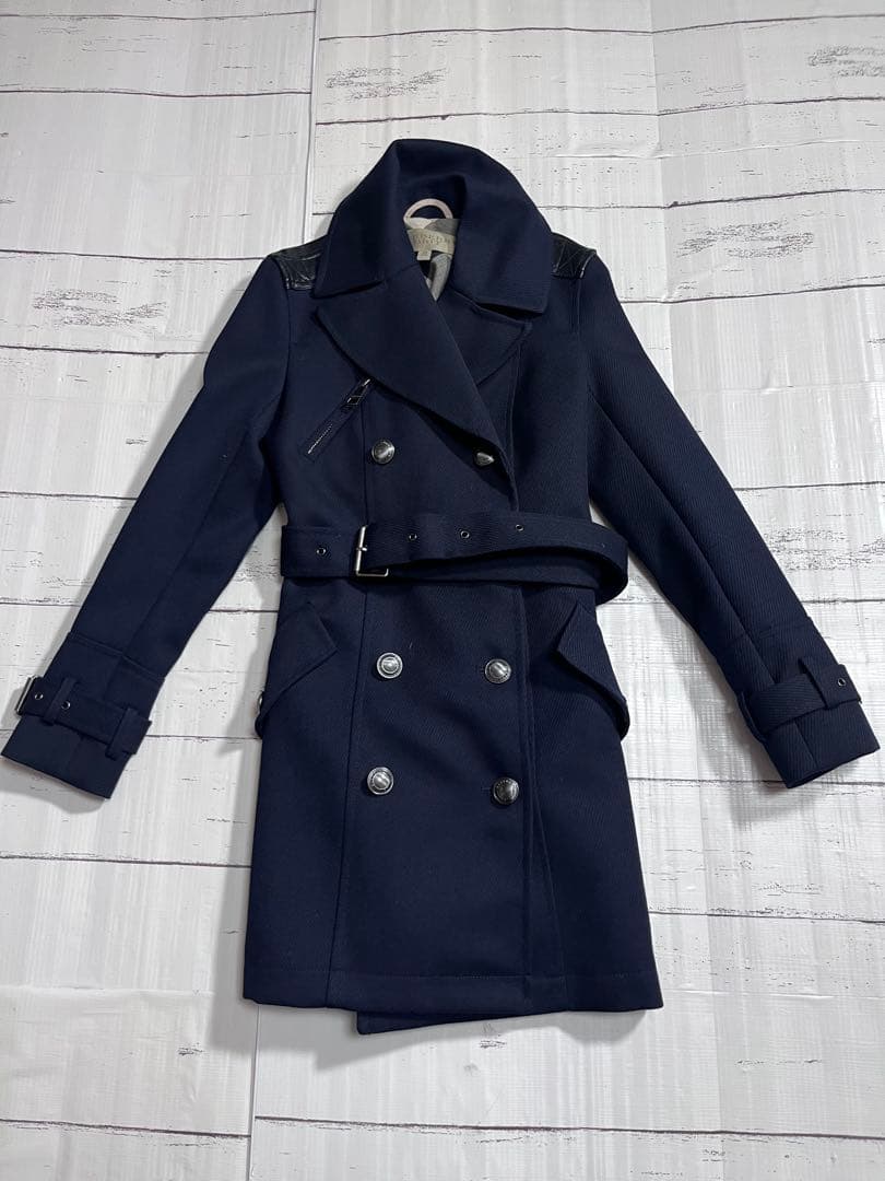Burberry brit トレンチコート ダブル　異素材　エルボーパッチ