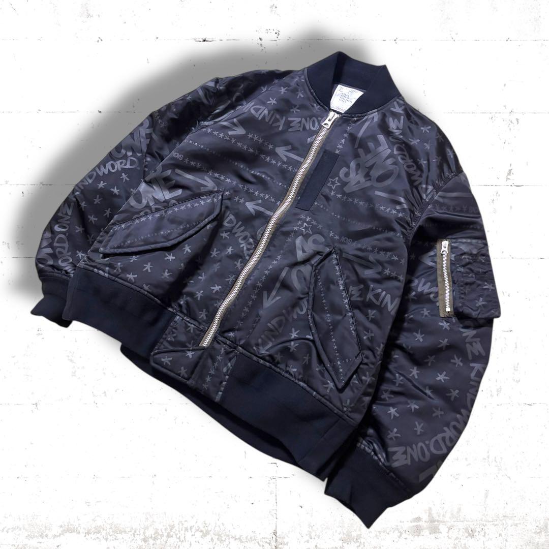 sacai HAZE コラボ　総柄　バンダナ柄　ボンバージャケット　ma1