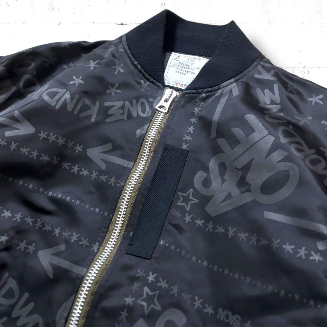 sacai HAZE コラボ　総柄　バンダナ柄　ボンバージャケット　ma1