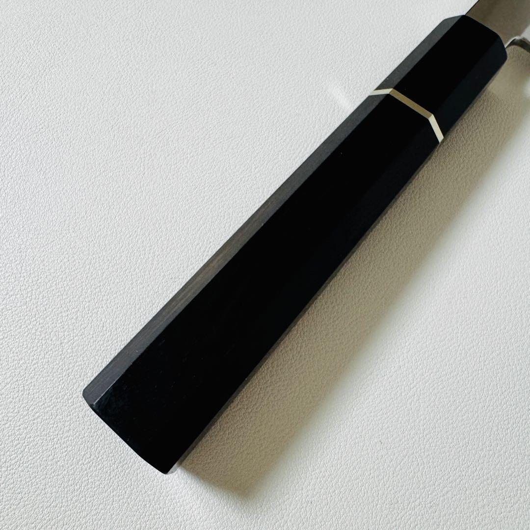 鞘付き 270mm 切付柳刃包丁 本牛角黒檀八角柄 刺身包丁 全鋼　和包丁-