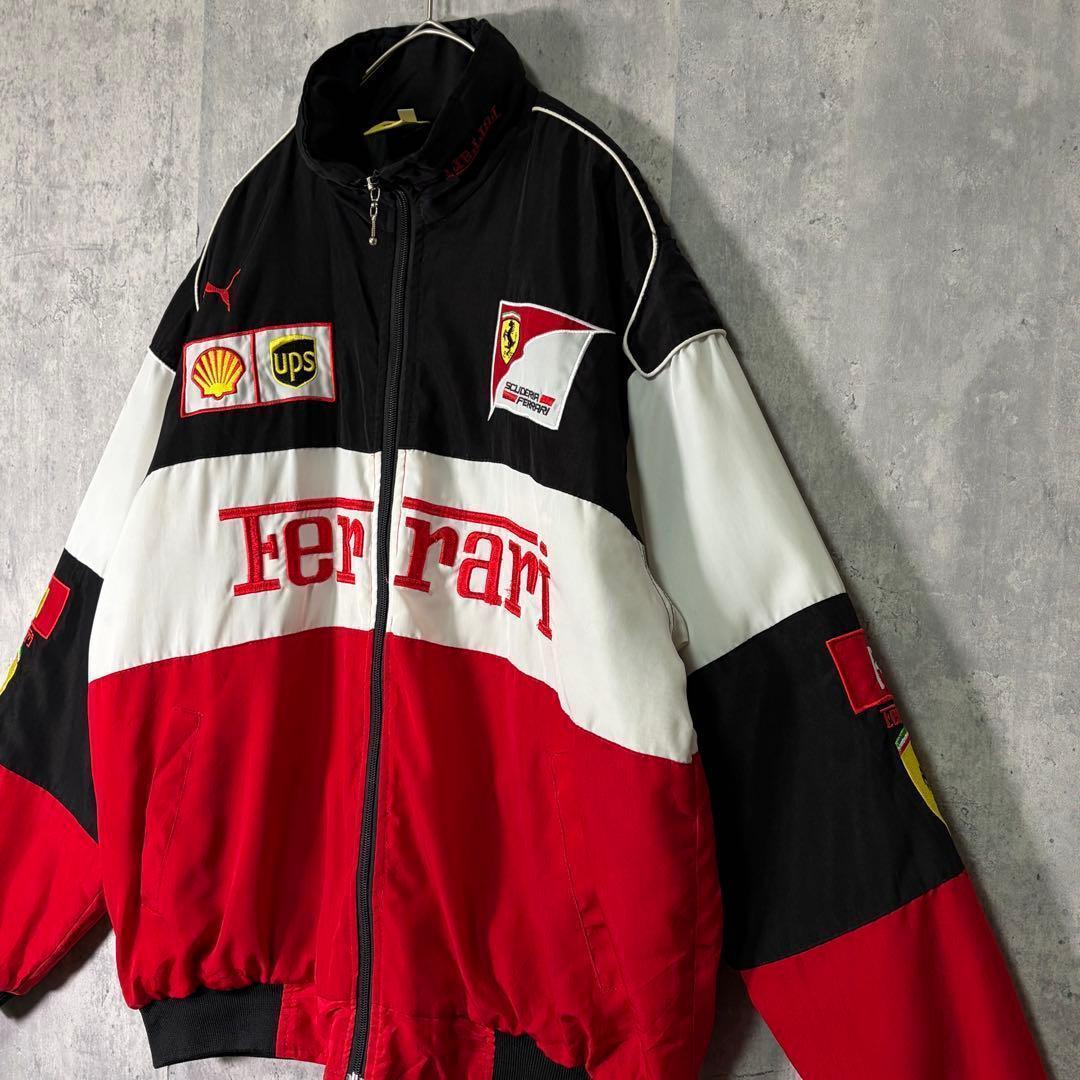 Ferrari Bridgestone F1 ブルゾン 中綿 刺繍ロゴ 赤白黒