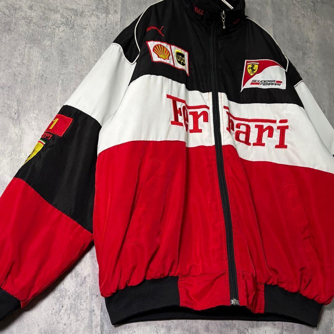 Ferrari Bridgestone F1 ブルゾン 中綿 刺繍ロゴ 赤白黒