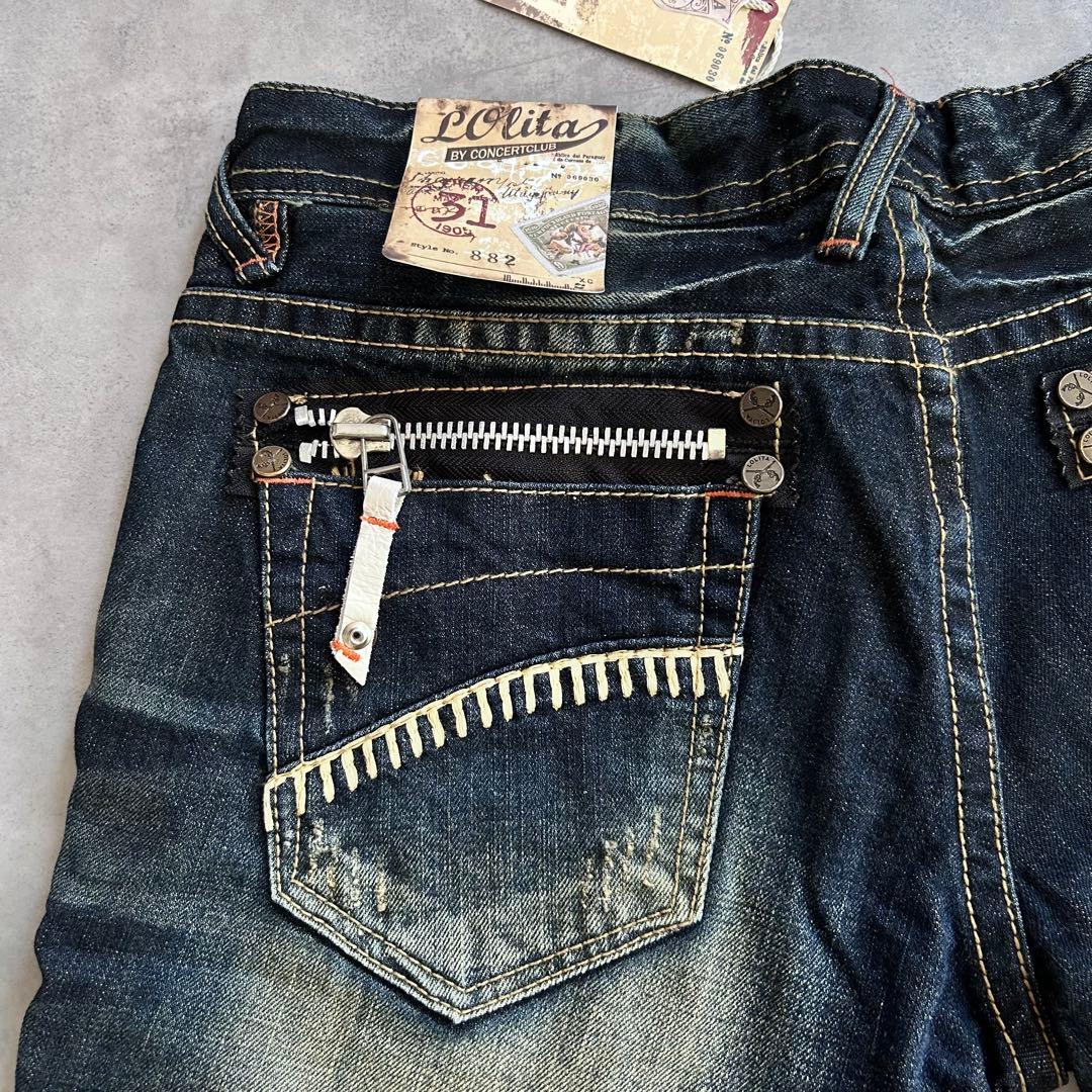 新品タグ付き Lolita Jeans 鬼ヒゲ フレアデニム 31 y2k