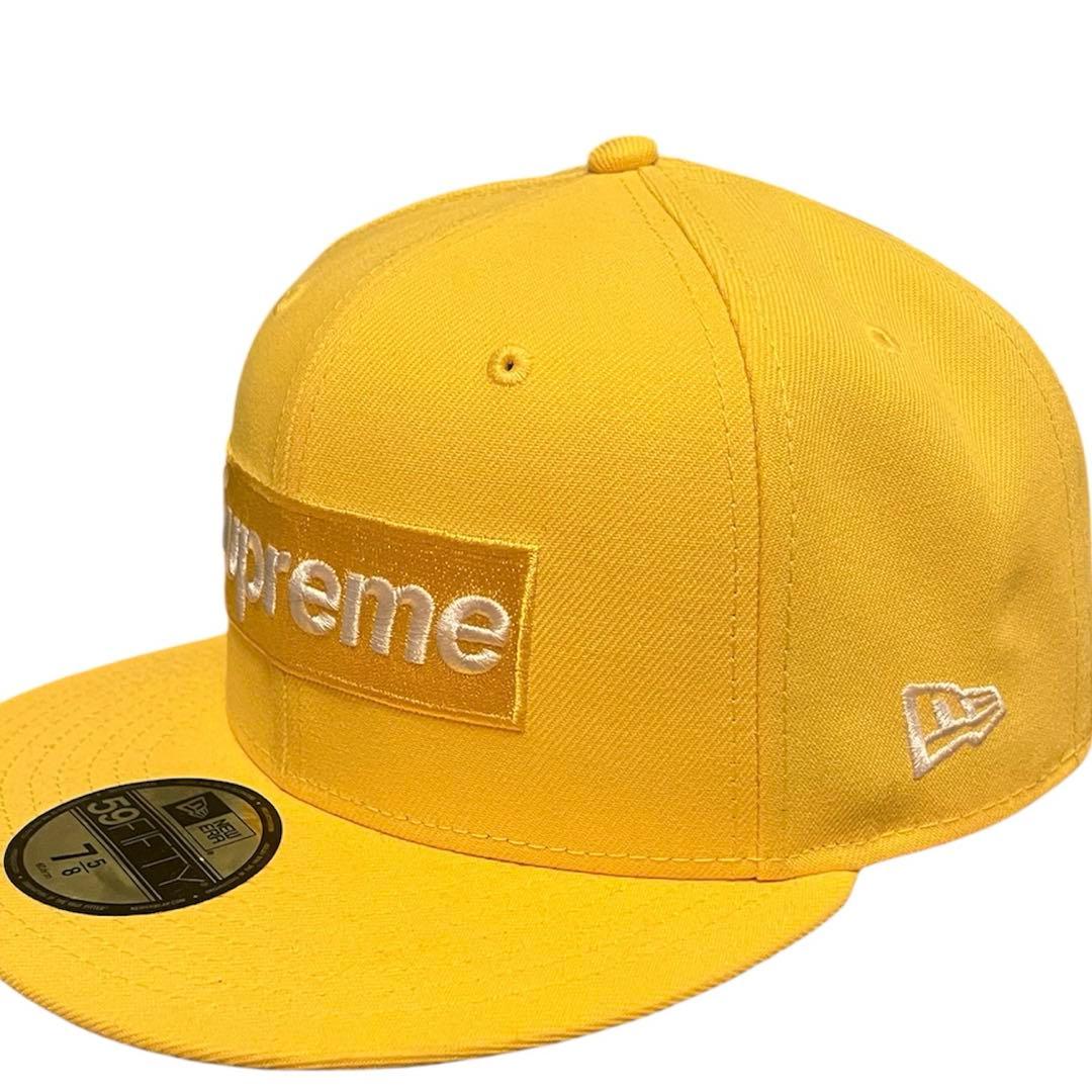 Supreme ×NEW ERAベースボールキャップ 黄色7 8/5 60.6㎝