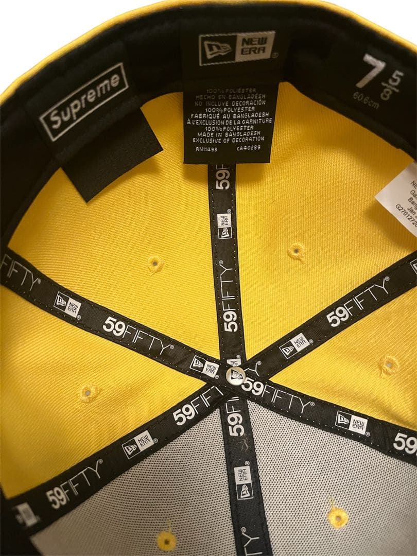 Supreme ×NEW ERAベースボールキャップ 黄色7 8/5 60.6㎝