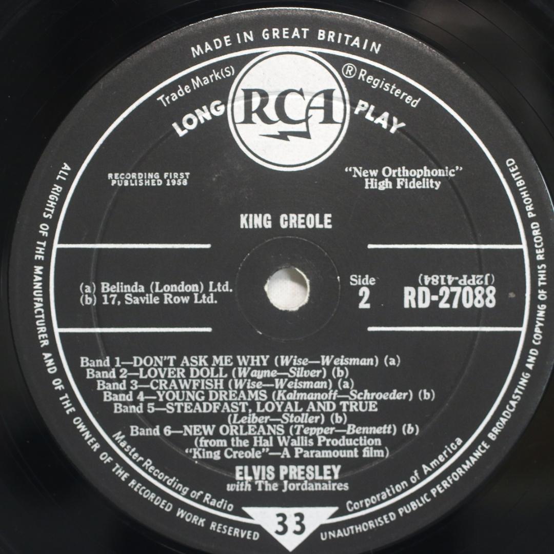 英LP Elvis Presley King Creole UK盤 Mono深溝
