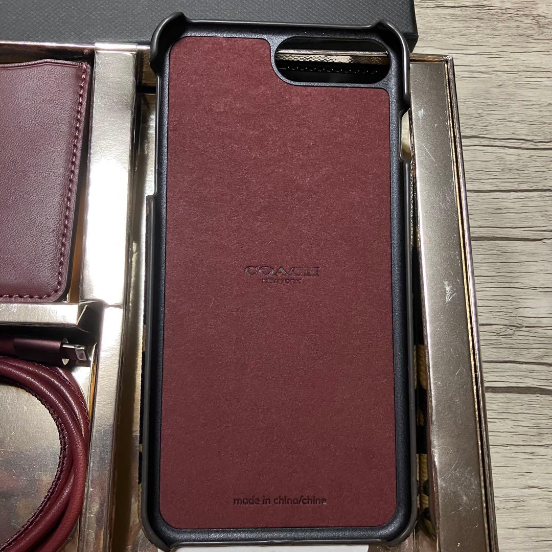 COACH コーチ iPhone8 Plus スマホケース 充電ケーブル セット