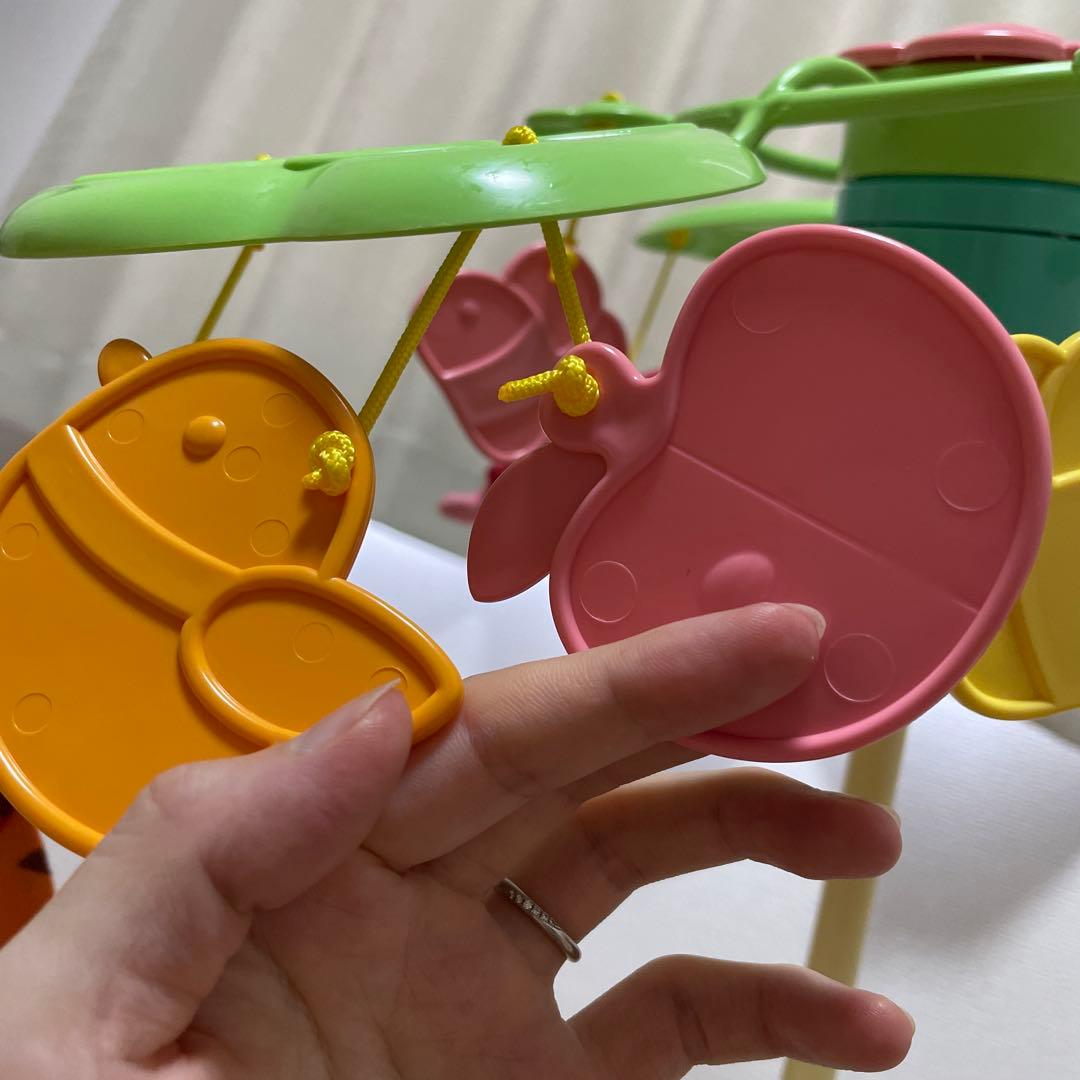 【美品】くまのプーさん えらべる回転6WAY ジムにへんしんメリー　電池付き
