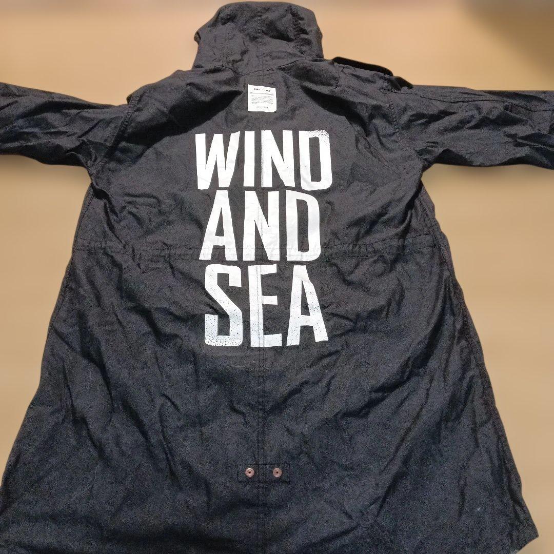 WINDANDSEA ブラック ミリタリー モッズコート S