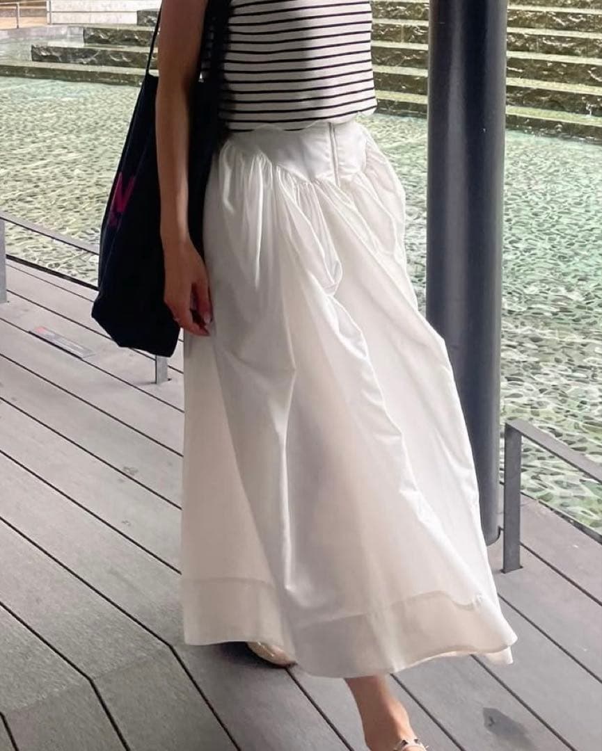 Bibiy. BIANCA LONG SKIRT ホワイト ロングスカート