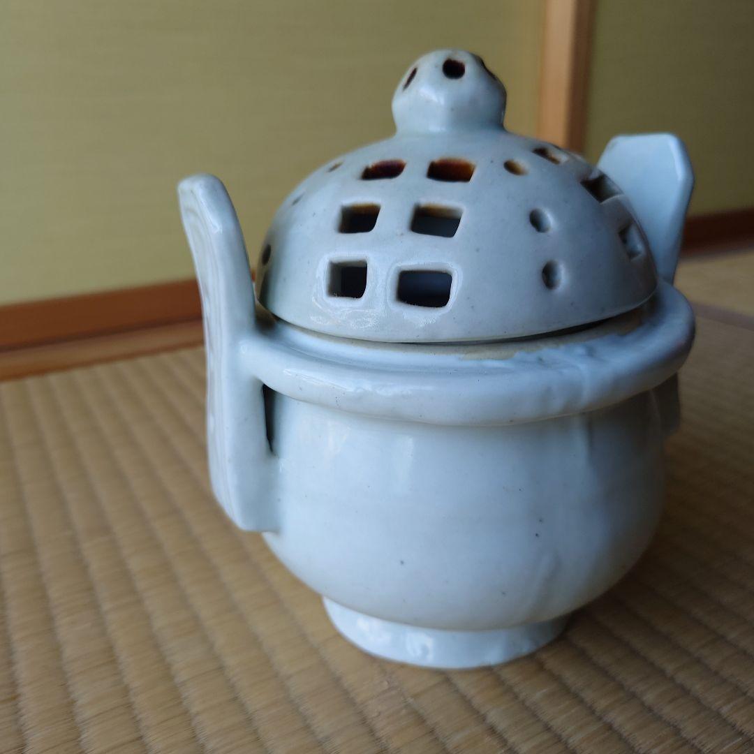 陶器製 香炉 蓋付き 箱つき