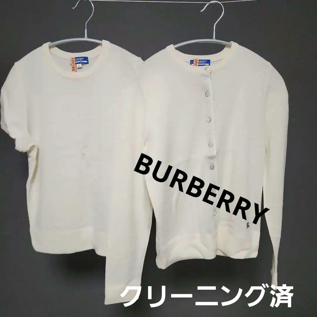 BURBERRY アンサンブル 長袖カーディガン 半袖ニット 2点 M