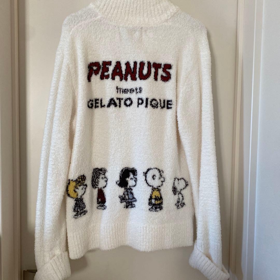 美品　ジェラートピケ　スヌーピー　カーディガン　PEANUTSコラボ　ジェラピケ