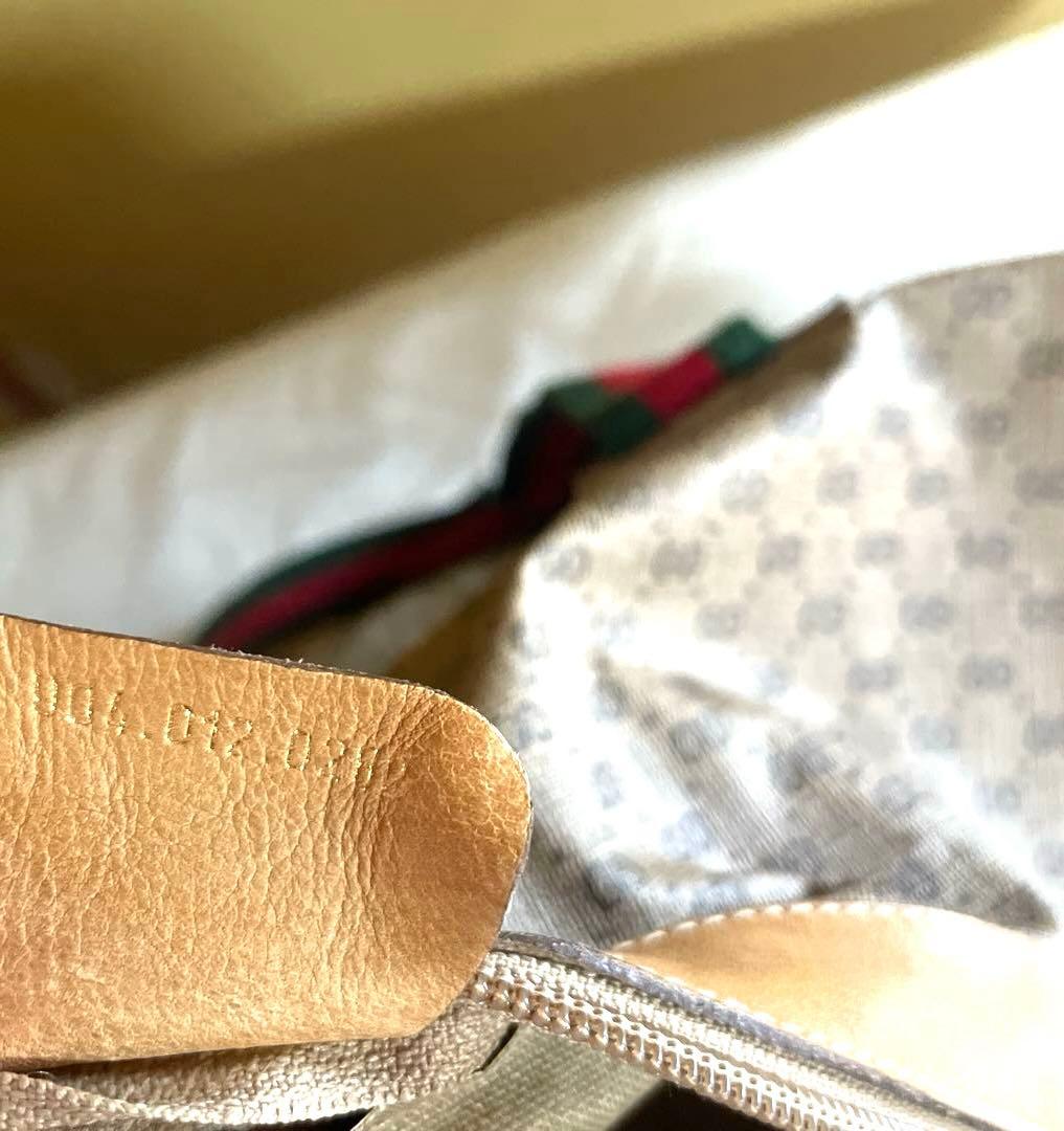 GUCCI グッチ　ボストンバック　シェリー　マイクロGG 大容量　ポーチ付き