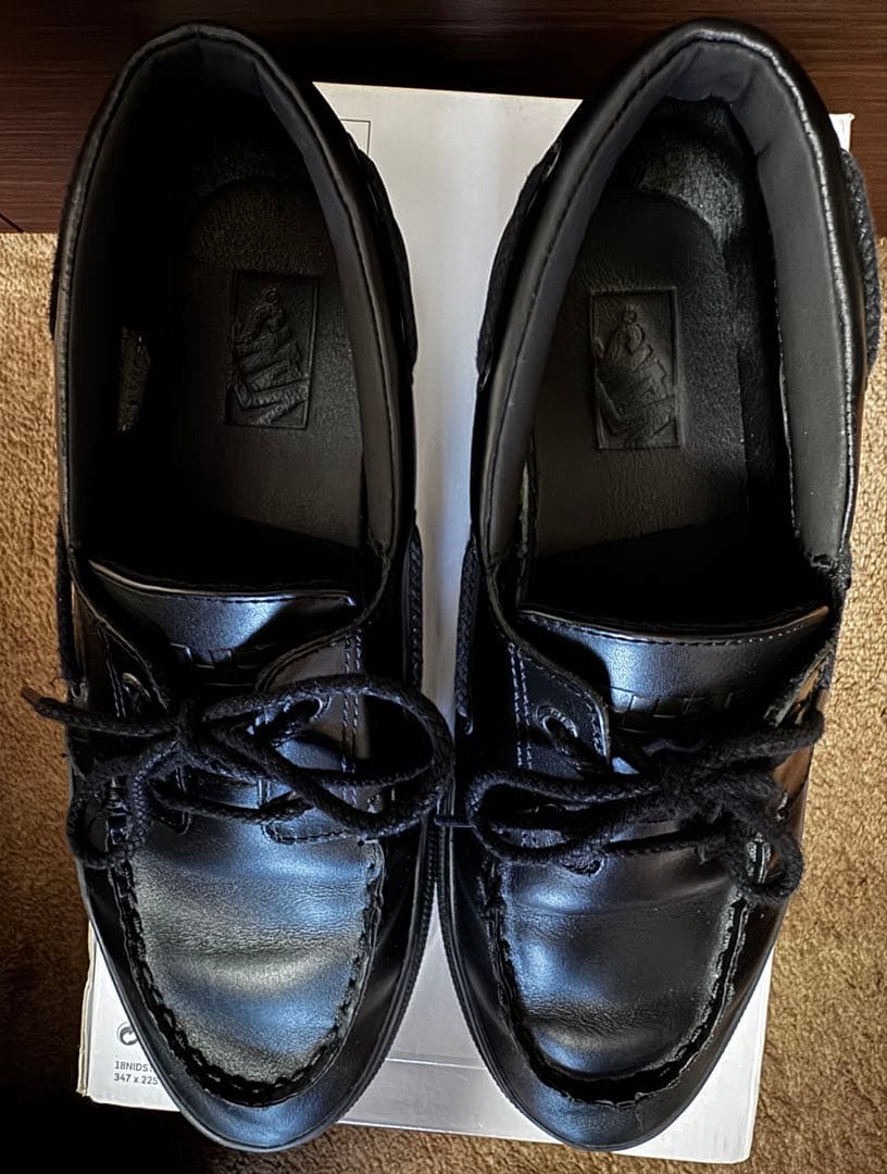 靴 VANS 2 EYELET BLACK/BLACK 28cm