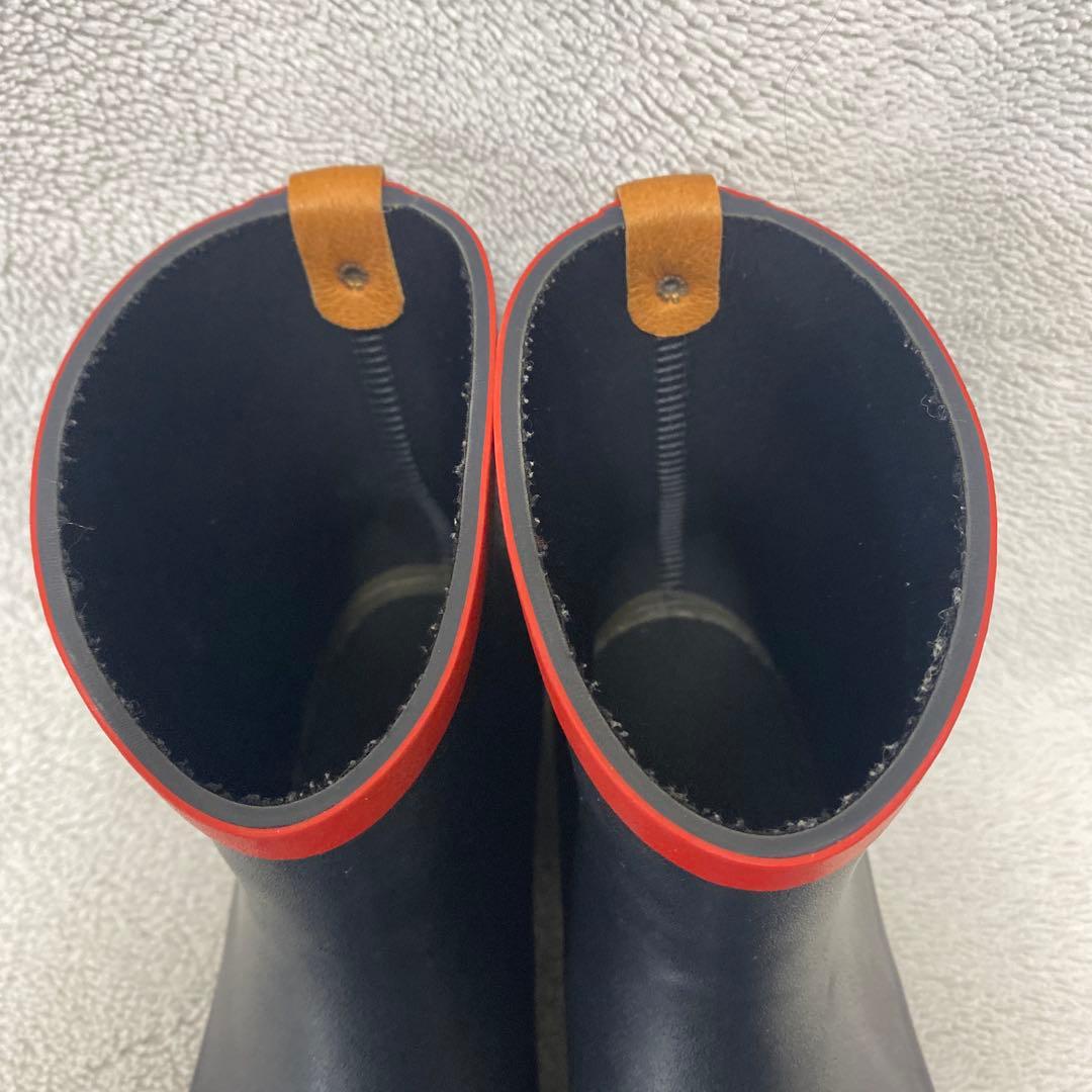 AIGLE エーグル レインブーツ 黒 ネイビー ショート 39 24.5cm