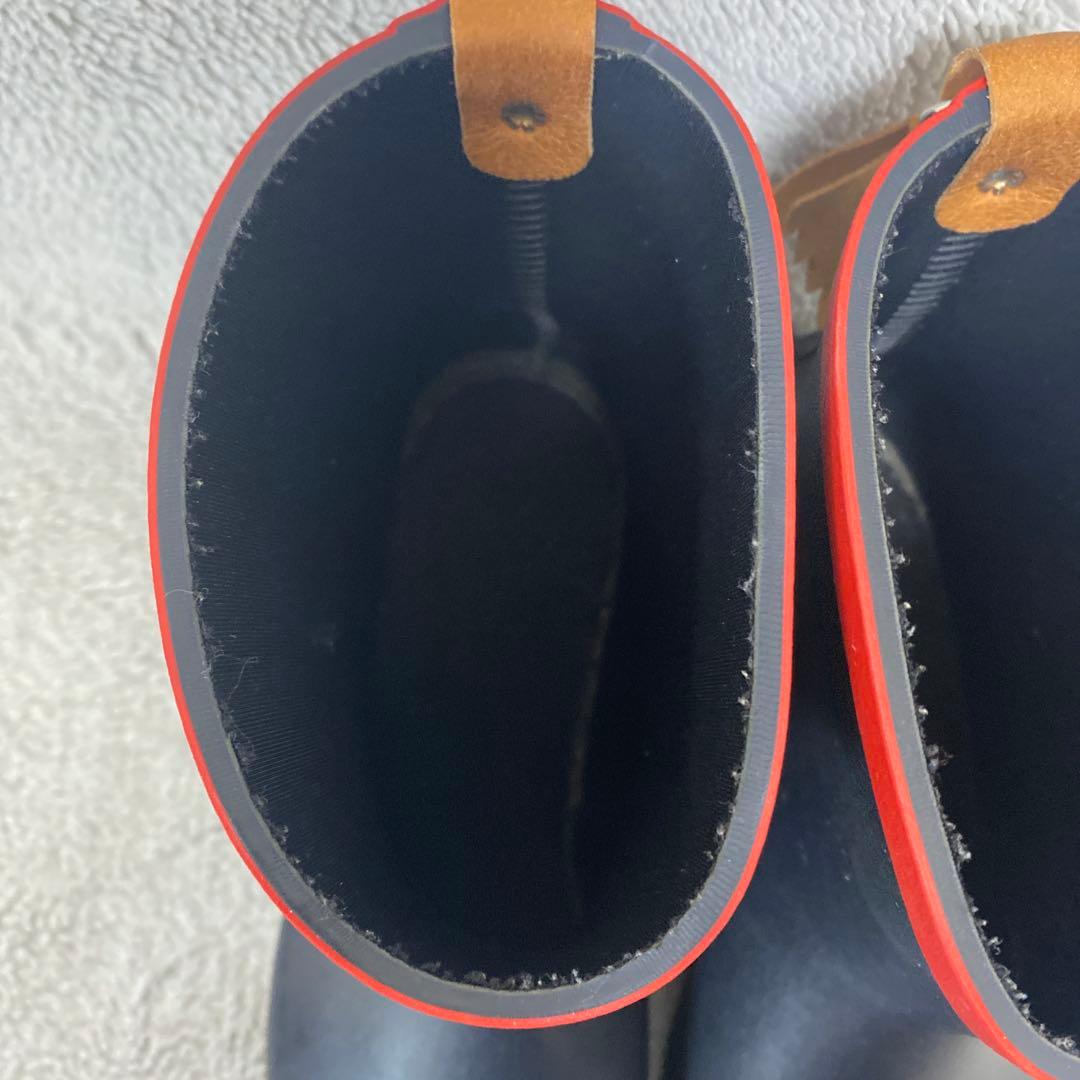 AIGLE エーグル レインブーツ 黒 ネイビー ショート 39 24.5cm