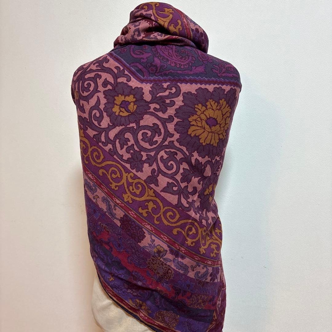 ETRO エトロ 大判ストール ペイズリー柄 ウールシルク イタリア製