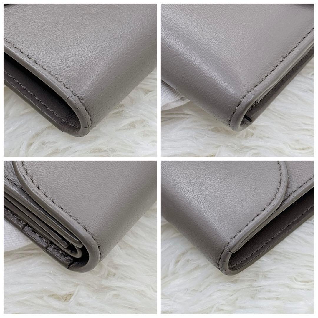 極美品✨セリーヌ トリオンフ スモールフラップウォレット 三つ折り グレージュ