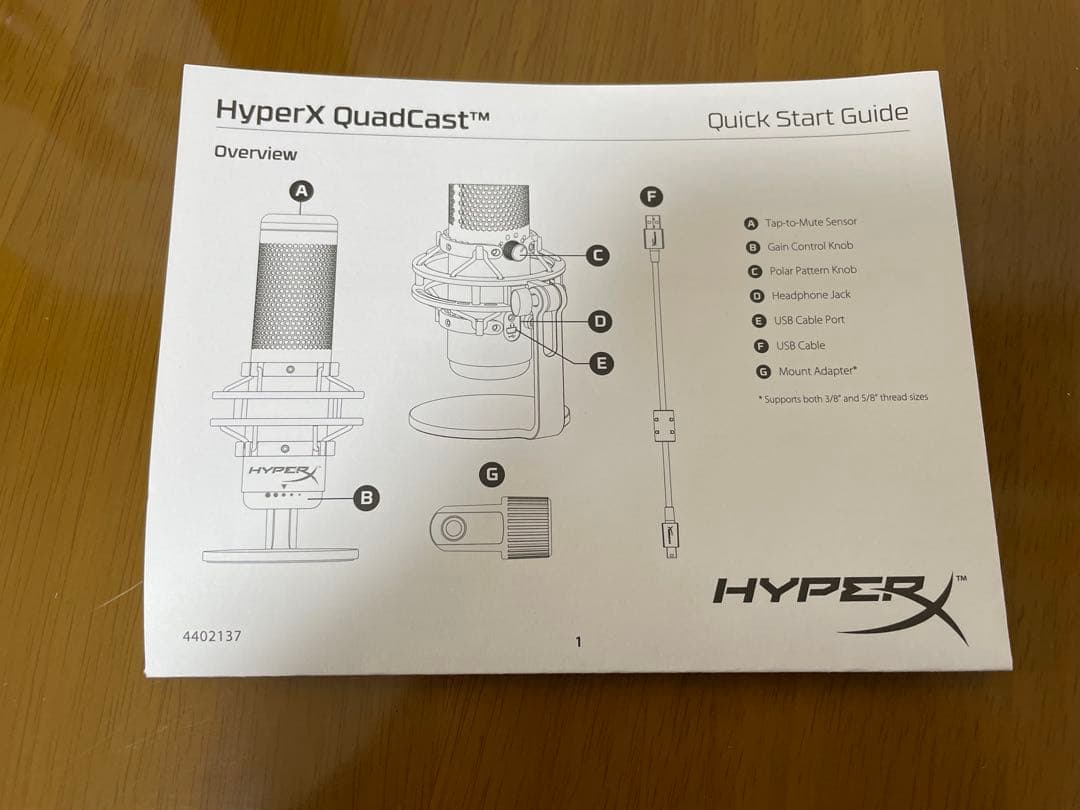 HYPERX QUADCASTマイク 赤黒