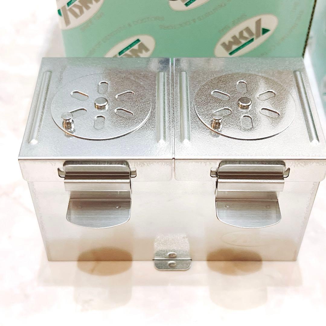 【未使用品】YDM ワッテ缶　二連缶　ワンタッチコットンボックス　２個セット