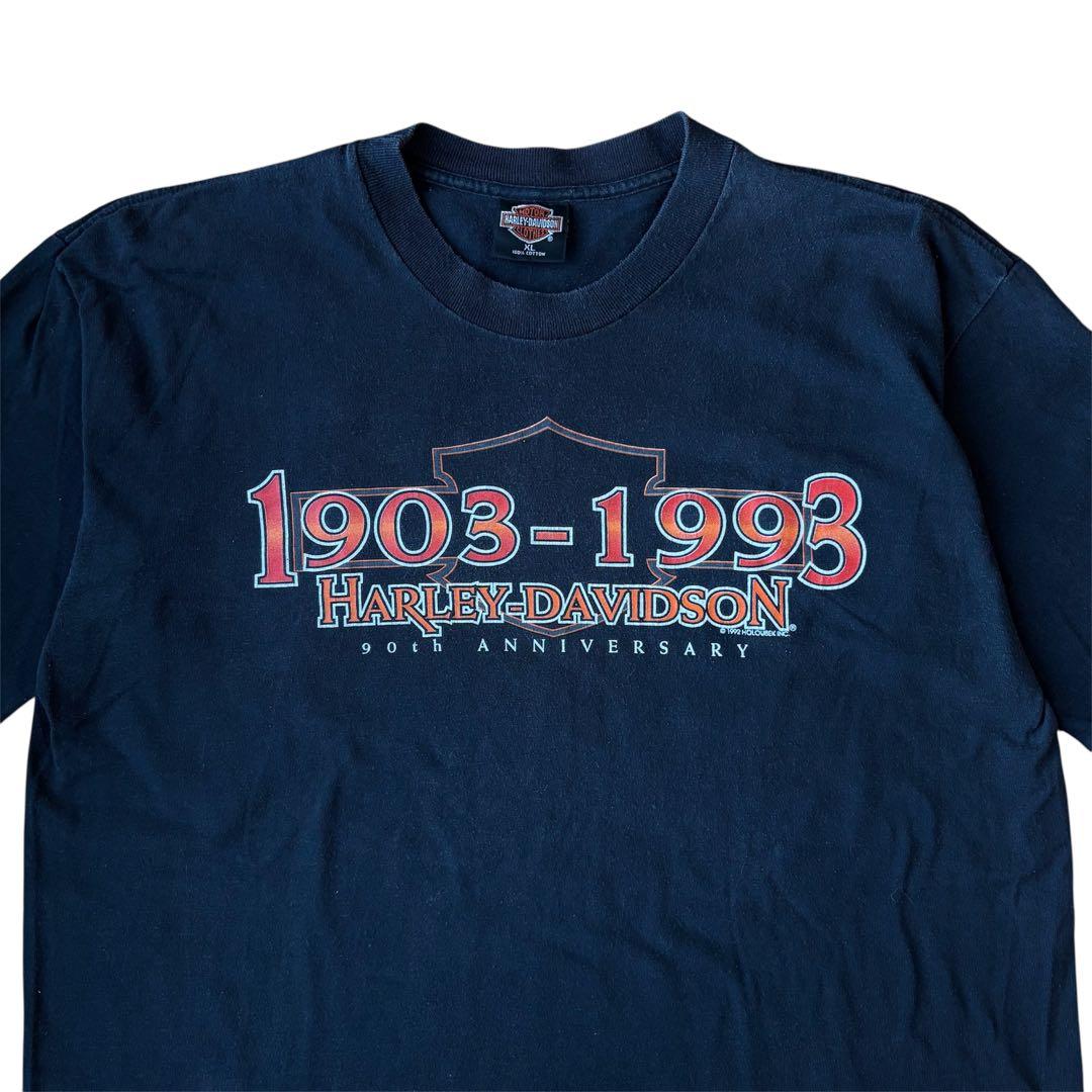 90s ハーレーダビッドソン Tシャツ XL ビンテージ ハーレー 90周年 黒