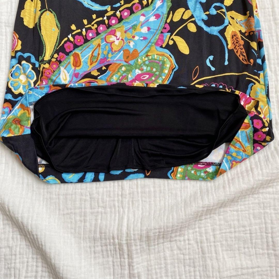 【美品】ローレンラルフローレン シルク100% ペイズリー ワンピース 10 L