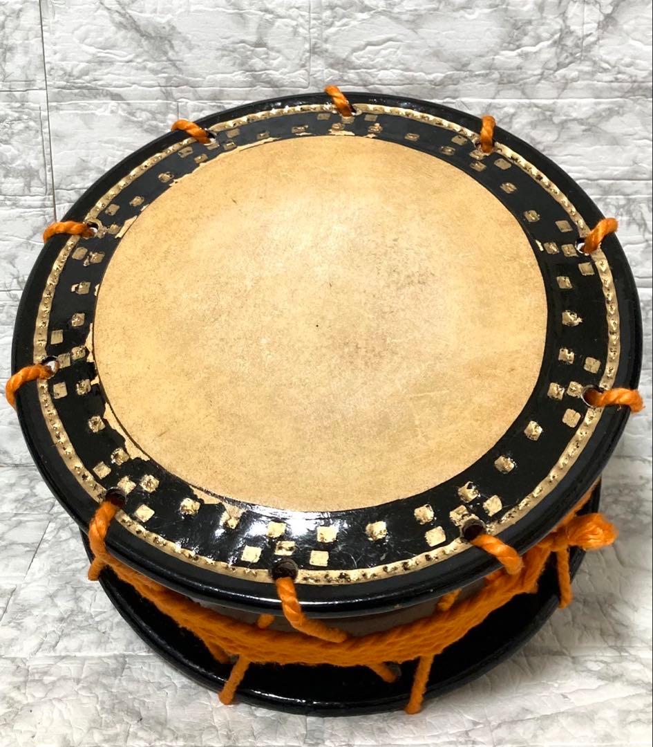 【高級】 締太鼓 紐締め バチ 2組 平太鼓 和太鼓 34cm