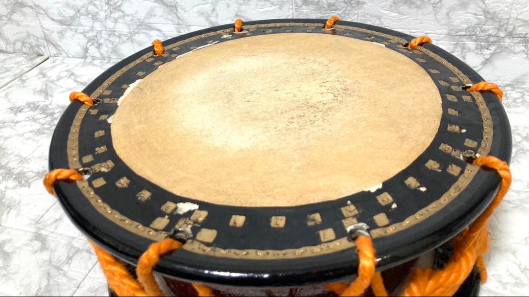 【高級】 締太鼓 紐締め バチ 2組 平太鼓 和太鼓 34cm