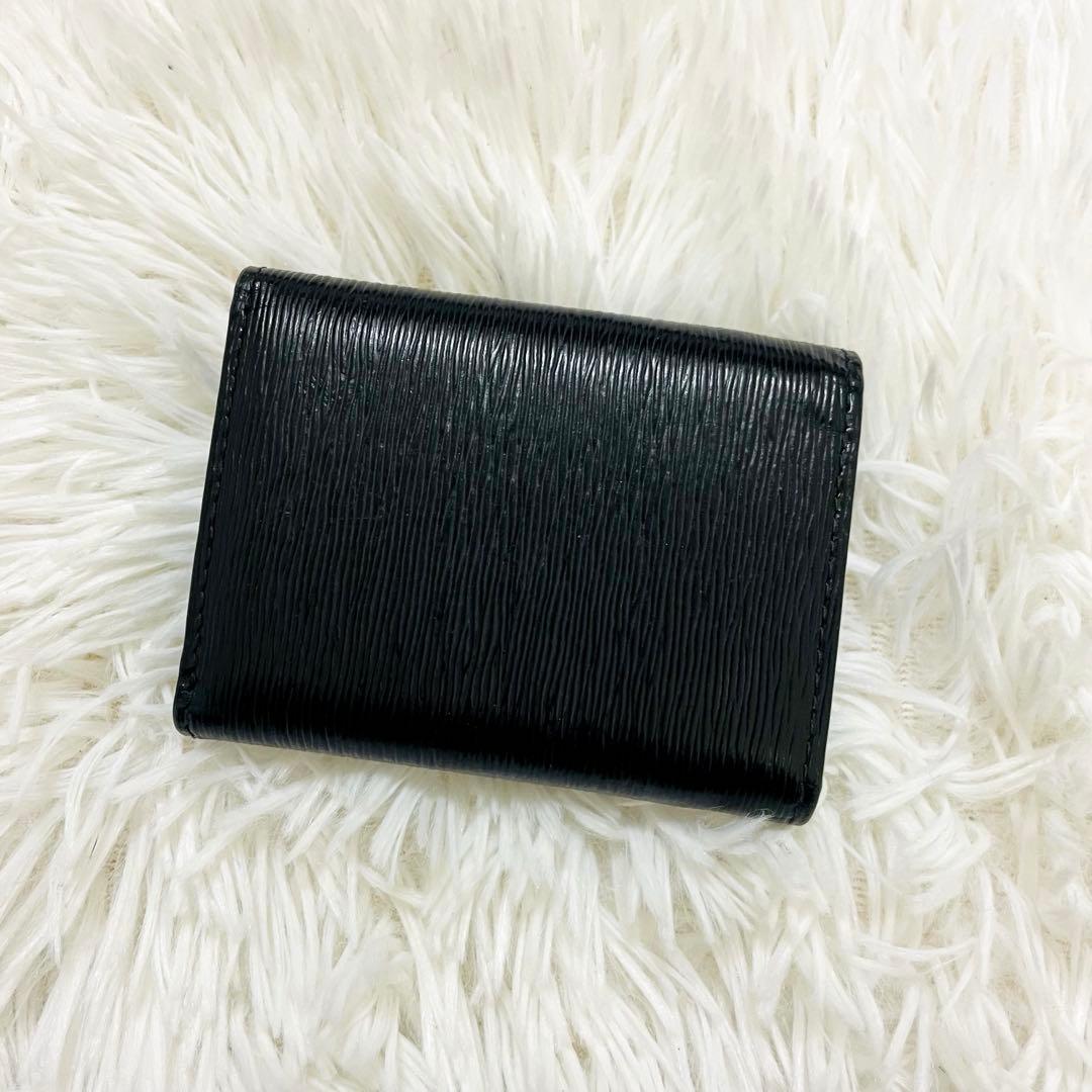 極美✨PRADA 三つ折り財布 ヴィッテロムーブ シボ革 レザー 黒