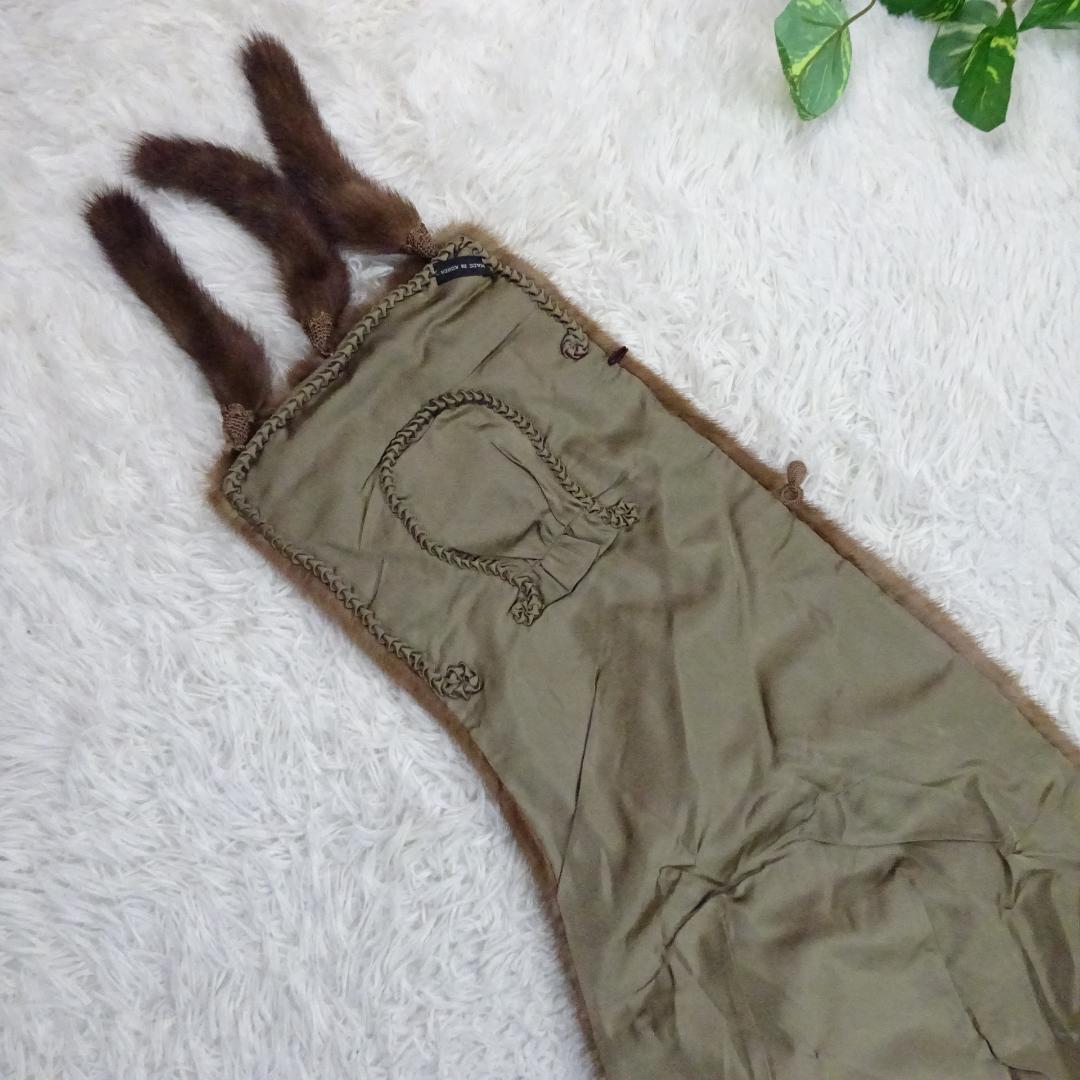 美品　サガミンク　パステルミンク　ショール　ストール　大判　フリンジ