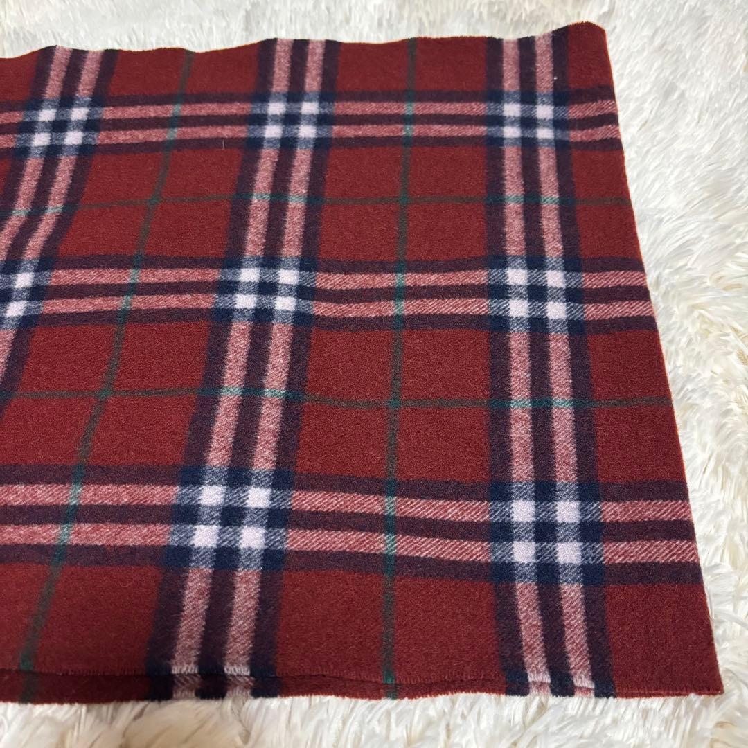 美品✨️ バーバリー カシミヤ100% マフラー ノバチェック ワインレッド