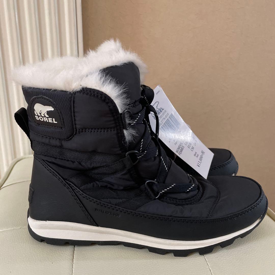 新品　SOREL ウィットニーIIショートレース ブラック 24cm レディース