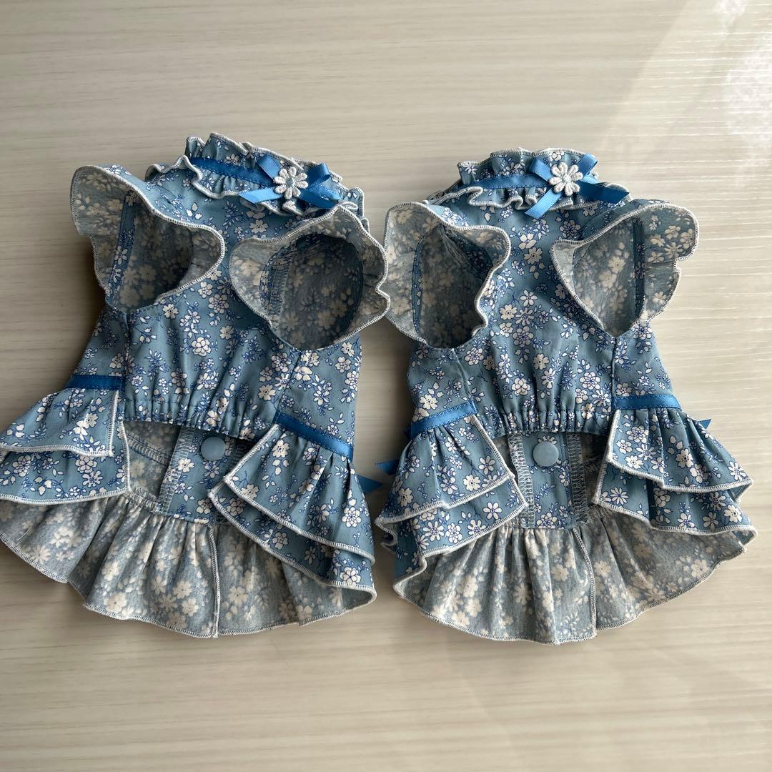 No.550•551 犬服ハンドメイド　バックオープンワンピース2着