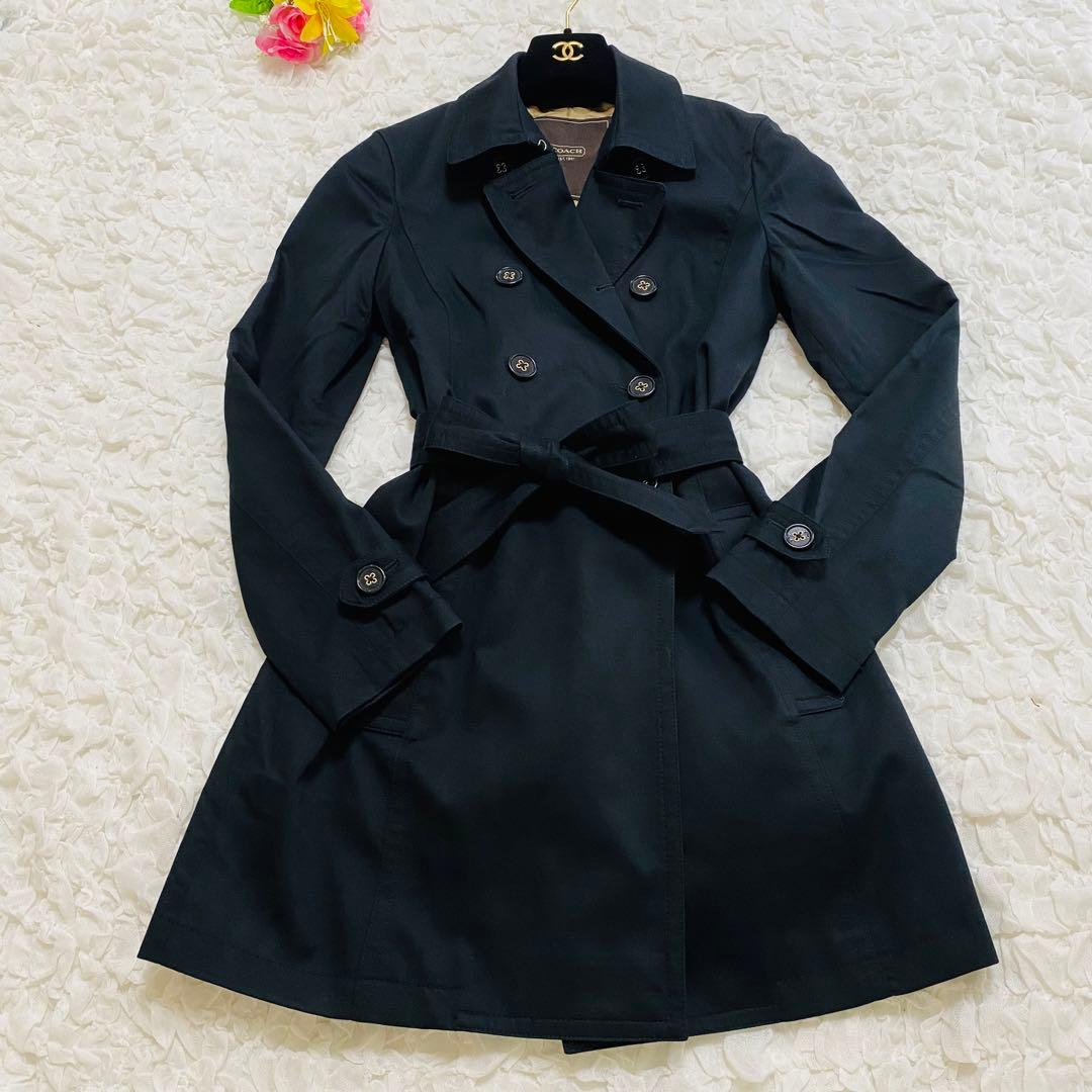 《極美品》COACH トレンチコート ロング黒 xs