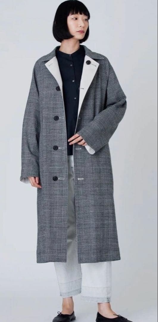 美品TICCA ティッカ　リバーシブルステンカラーコートクラシック　ロングコート
